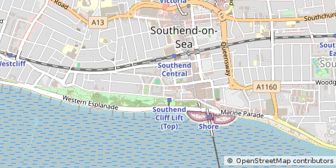 Map of Southend-on-SEA, Essex