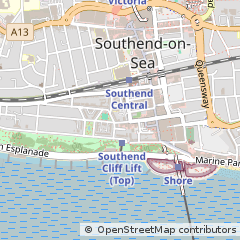 Map of Southend-on-SEA, Essex