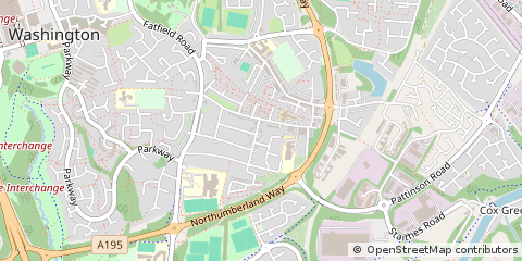 Map of Washington, Tyne and Wear