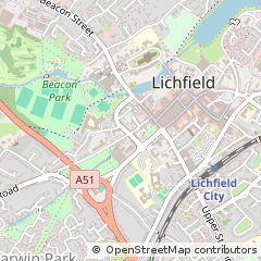 Map of Lichfield, Staffordshire