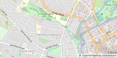 Map of Leicester, Leicestershire