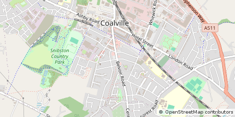 Map of Coalville, Leicestershire