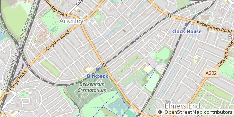Map of Beckenham, Kent