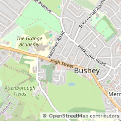Map of Bushey, Herts
