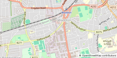 Map of Croydon, Surrey