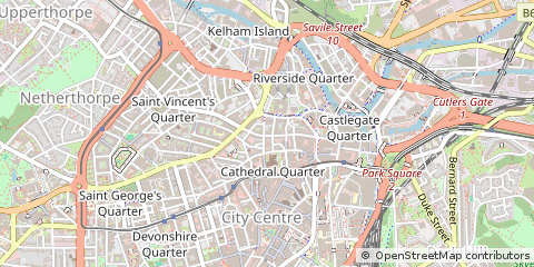 Map of Sheffield, South Yorkshire