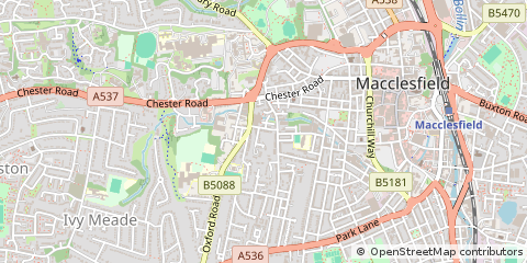 Map of Macclesfield, Cheshire
