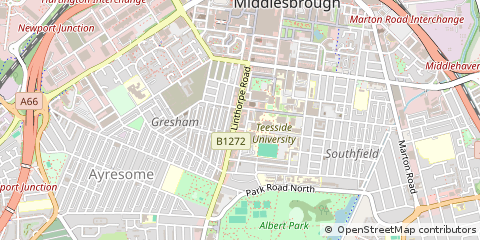 Map of Middlesbrough, Cleveland