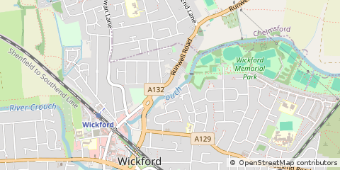 Map of Wickford, Essex