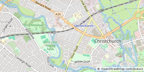 Map of Christchurch, Dorset