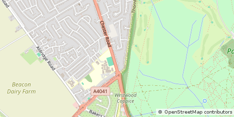 Map of Sutton Coldfield, West Midlands