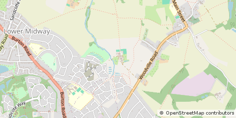 Map of Swadlincote, Derbyshire