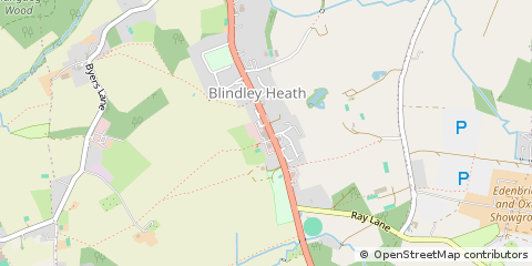 Map of Blindley Heath, Surrey