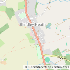 Map of Blindley Heath, Surrey