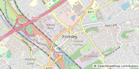 Map of Camberley, Surrey