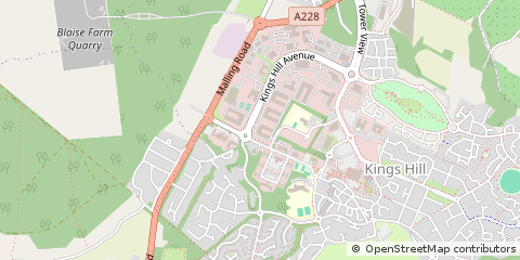 Map of West Malling, Kent
