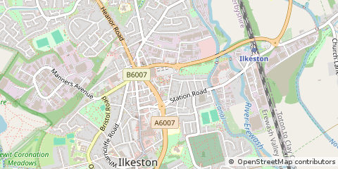 Map of Ilkeston, Derbys