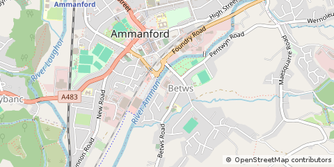 Map of Ammanford, Carms