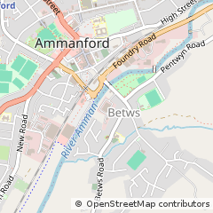 Map of Ammanford, Carms