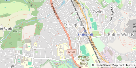 Map of Bradford, West Yorkshire