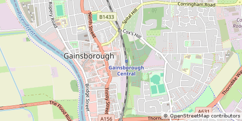 Map of Gainsborough, Lincolnshire