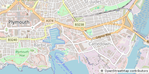 Map of Plymouth, Devon