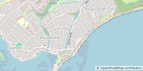 Map of Christchurch, Dorset