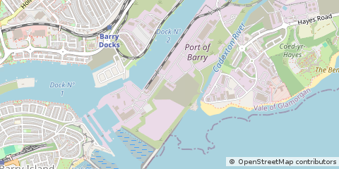 Map of Barry, Vale of Glamorgan