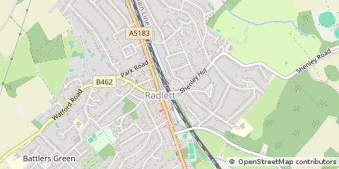 Map of Radlett, Hertfordshire