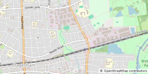 Map of Dagenham, Essex
