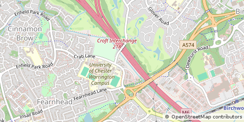 Map of Fearnhead, Warrington