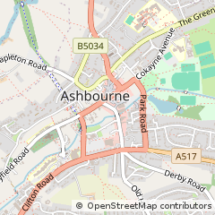 Map of Ashbourne, Derbyshire