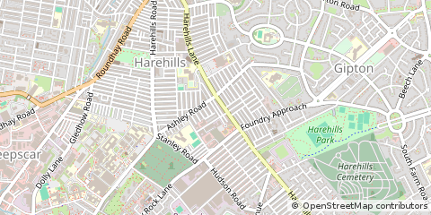 Map of Leeds, West Yorkshire
