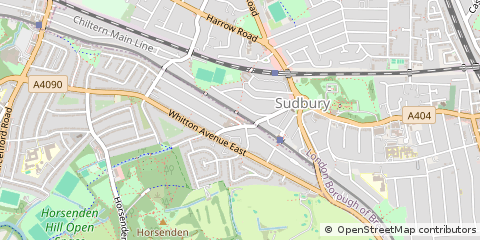 Map of Greenford, Middlesex