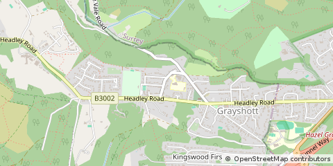 Map of Hindhead, Surrey