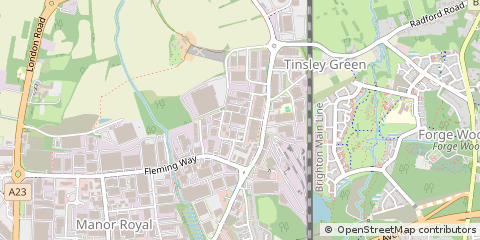 Map of Crawley, West Sussex
