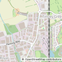 Map of Crawley, West Sussex