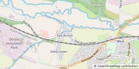 Map of Wool, Dorset