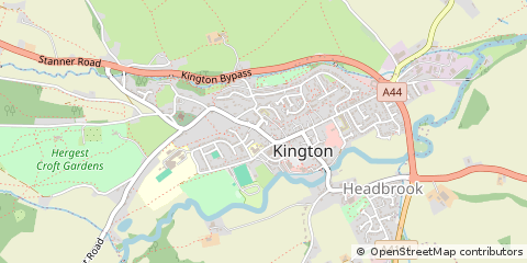 Map of Kington, Herefordshire
