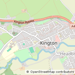 Map of Kington, Herefordshire