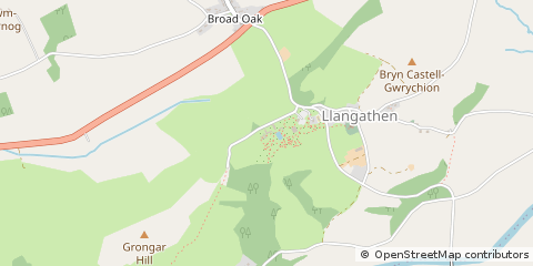 Map of Carmarthen, Carmarthenshire