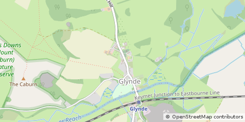 Map of Glynde, East Sussex