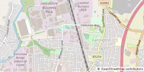 Map of Leyland, Lancashire