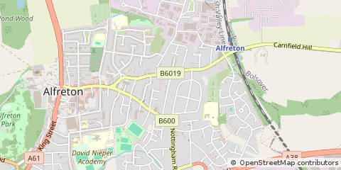 Map of Alfreton, Derbyshire
