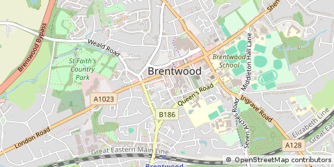 Map of Brentwood, Essex