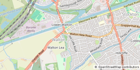 Map of Warrington, Cheshire
