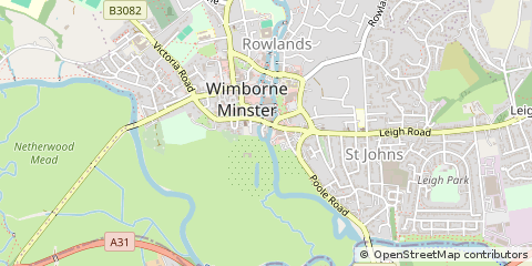Map of Wimborne, Dorset