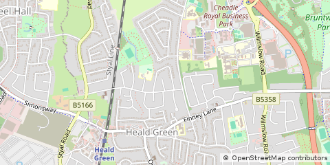 Map of Cheadle, Cheshire