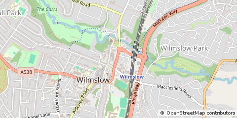 Map of Wilmslow, Cheshire