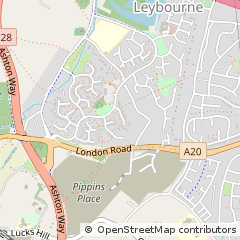 Map of West Malling, Kent